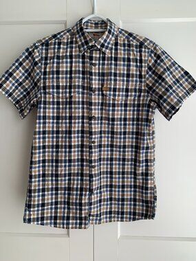 FjallRaven Ovik Short Sleeve Plaid 100% cotton Men's shirt size xs